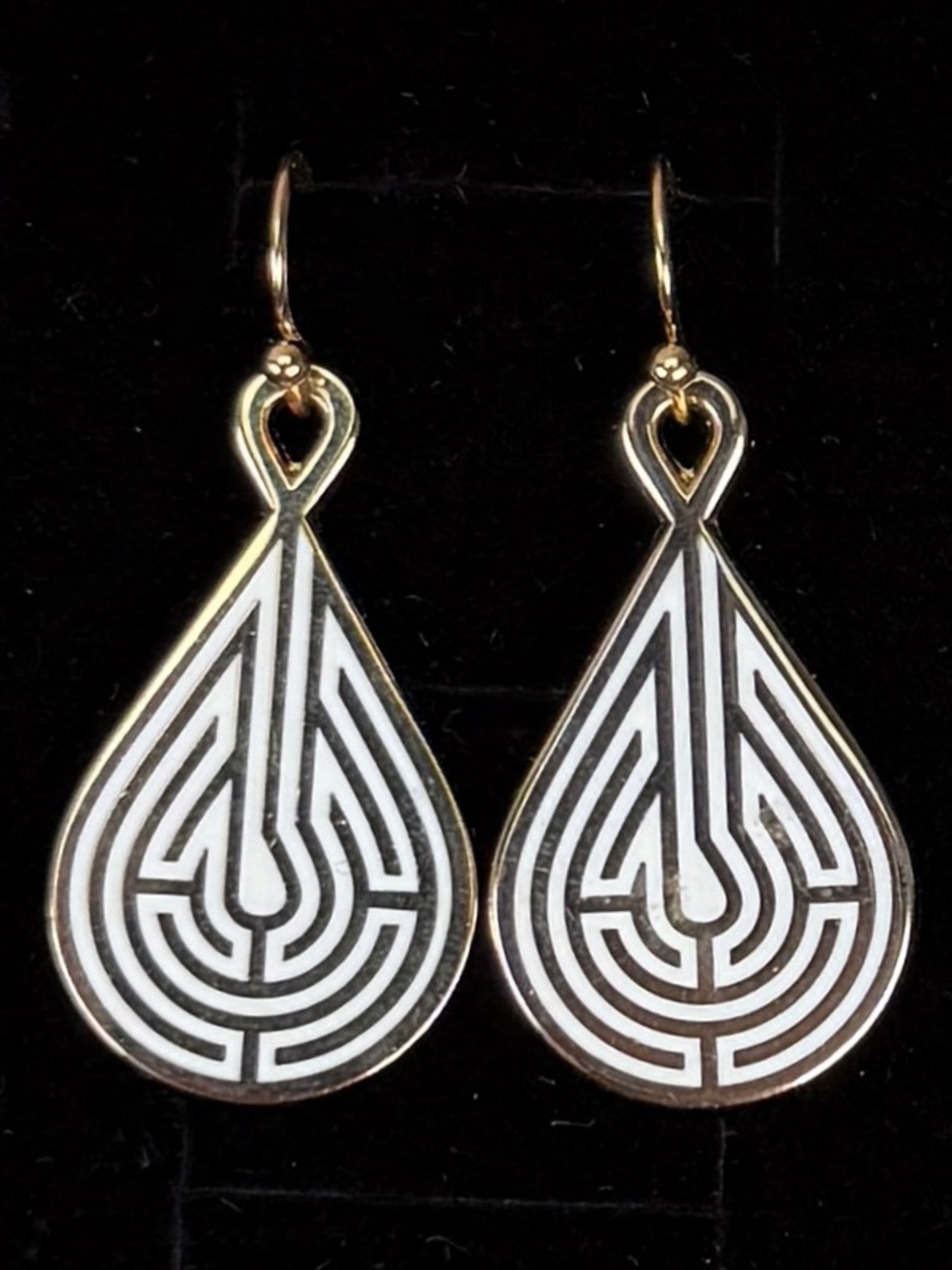 Goldtone and White Teardrop Pierced Earrings